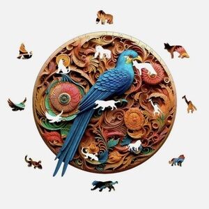 Vibrant Blue Parrot Puzzle